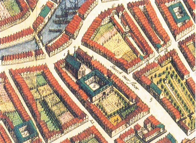 Oude stadsplattegrond van Dordrecht