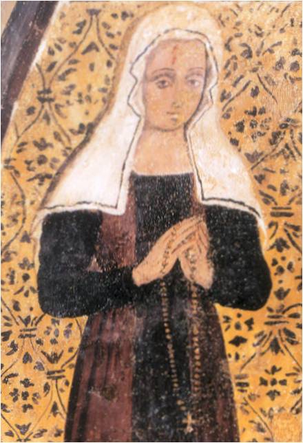 fresco van Rita van Cascia in de San Francesco in Cascia